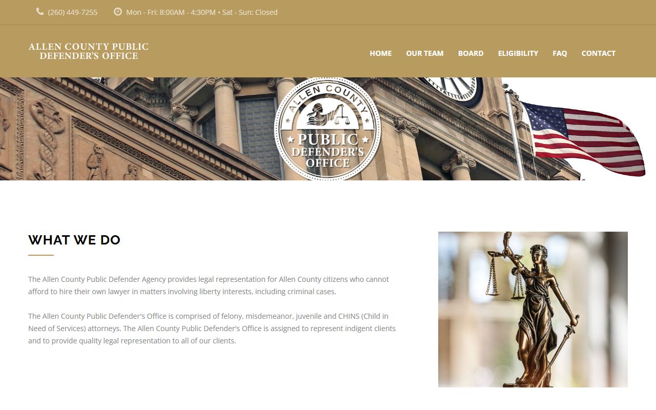 Allen County Public Defender Office serving criminal defendants