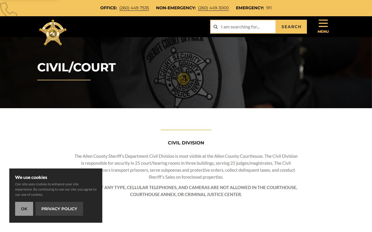 Allen County Sheriff Civil and Court Division tied to warrant service