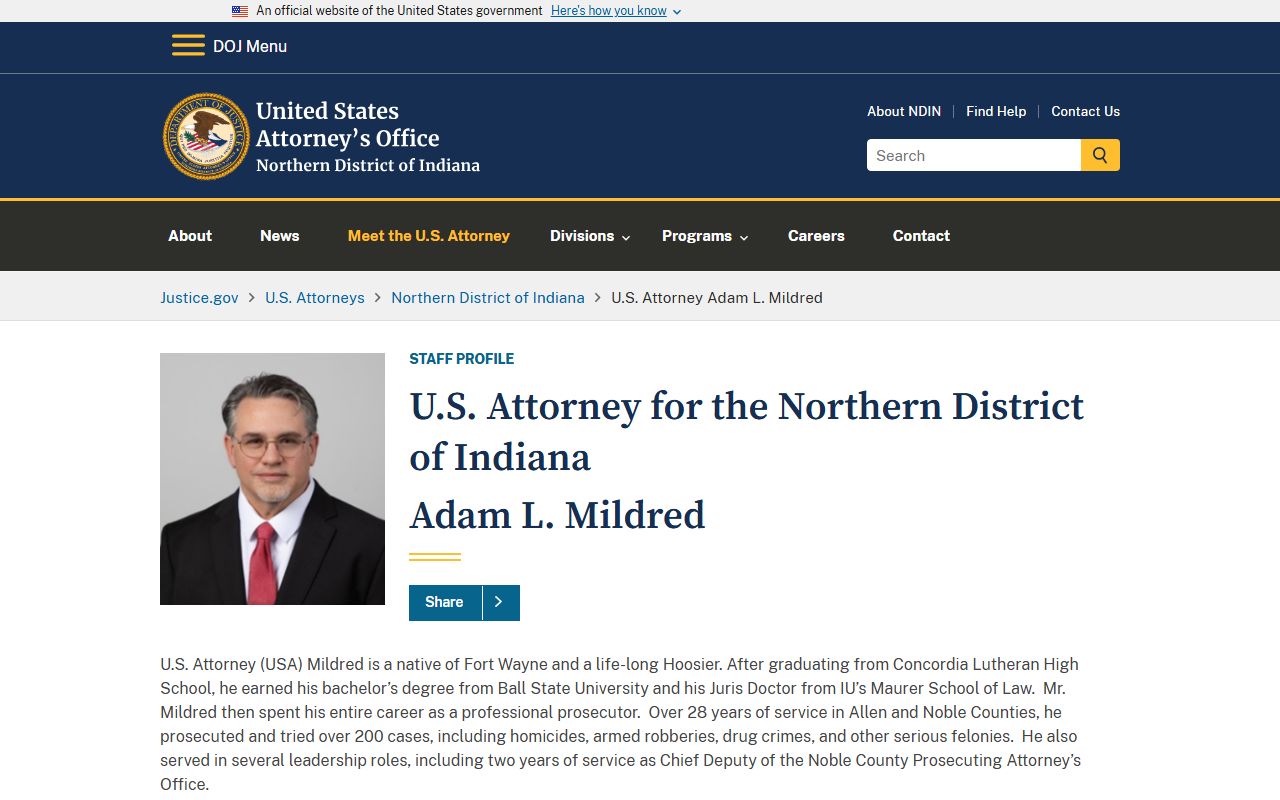 U.S. Attorney for the Northern District of Indiana